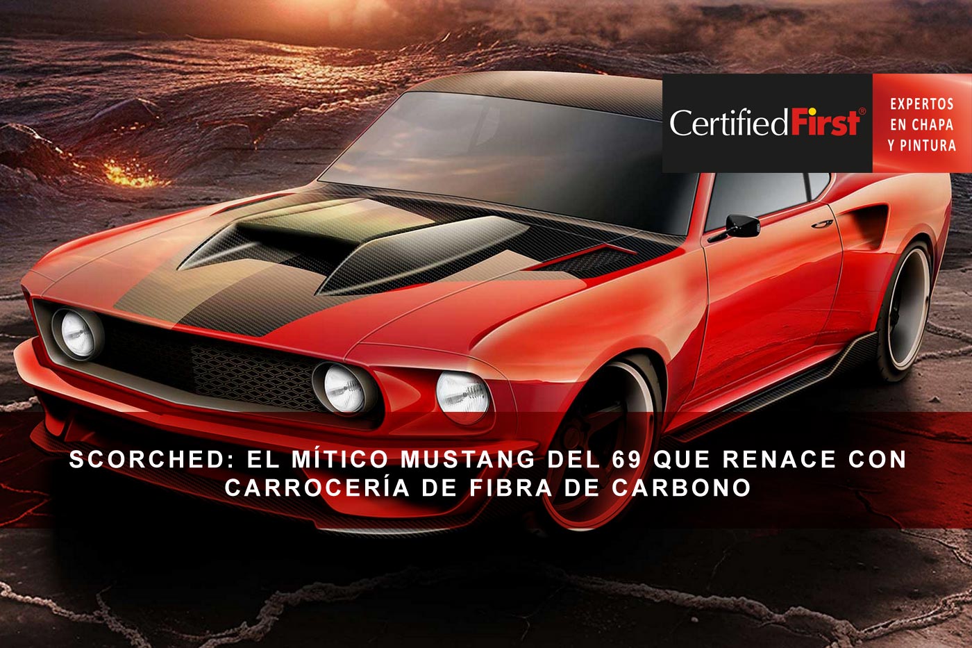 Scorched: el mítico mustang del 69 que renace con carrocería de fibra de carbono