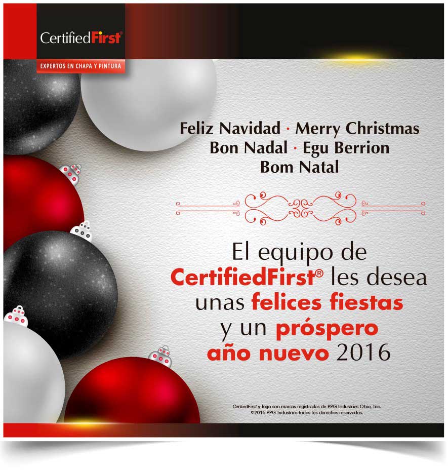 CertifiedFirst te desea una Feliz Navidad y prçospero 2016.
